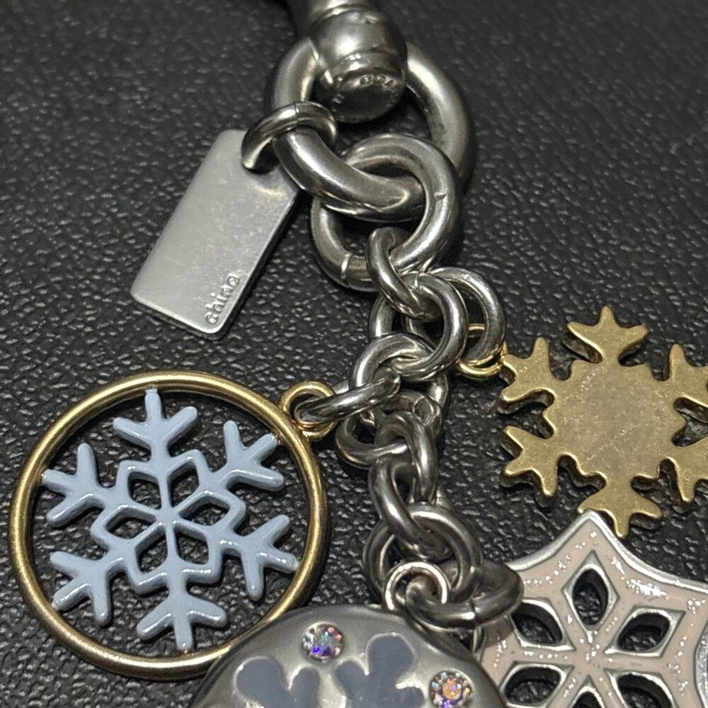 Coach Snowflake Cluster Bag Charm Keychain C7100 … - image 4